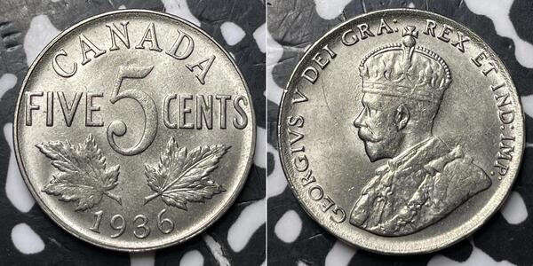 5 Cent Canada Nickel George V of the United Kingdom (1865-1936)
