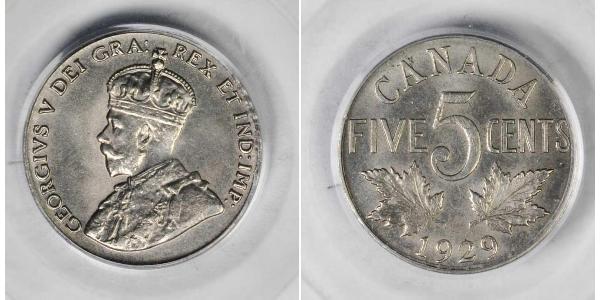 5 Cent Canada Nickel George V of the United Kingdom (1865-1936)