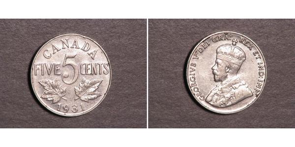 5 Cent Canada Nickel George V of the United Kingdom (1865-1936)