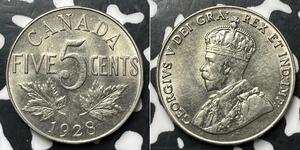 5 Cent Canadá Níquel Jorge V (1865-1936)