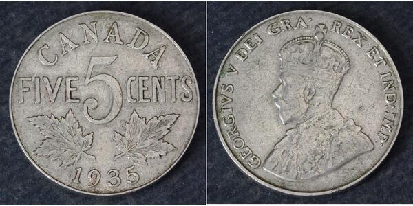 5 Cent Canadá Níquel Jorge V (1865-1936)