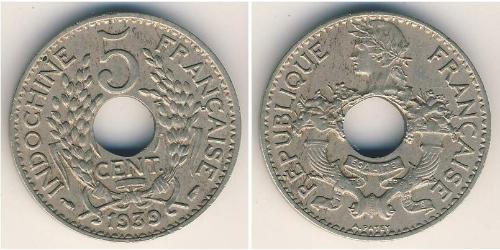 5 Cent Indochina francesa (1887-1954) Níquel/Bronce 