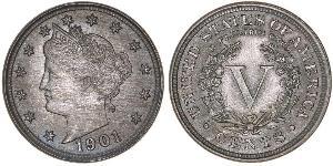 5 Cent Estados Unidos de América (1776 - ) Níquel/Cobre 