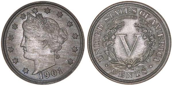 5 Cent Estados Unidos de América (1776 - ) Níquel/Cobre 