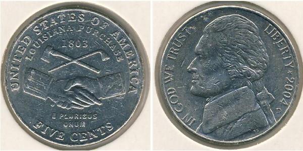 5 Cent Estados Unidos de América (1776 - ) Níquel/Cobre Thomas Jefferson (1743-1826)