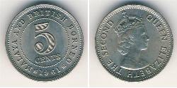 5 Cent Federación Malaya (1948 - 1963) Níquel/Cobre 