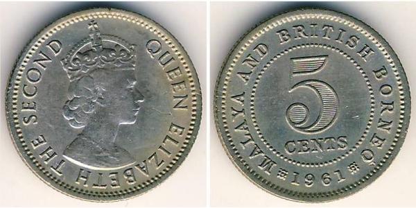 5 Cent Federación Malaya (1948 - 1963) Níquel/Cobre 