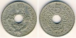 5 Cent Indochina francesa (1887-1954) Níquel/Cobre 