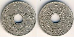 5 Cent Indochina francesa (1887-1954) Níquel/Cobre 