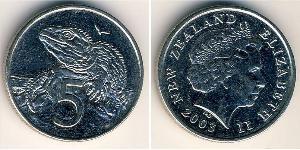 5 Cent Nueva Zelanda Níquel/Cobre Isabel II (1926-2022)