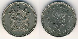 5 Cent Rodesia (1965 - 1979) Níquel/Cobre 