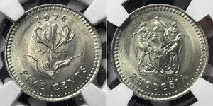 5 Cent Rodesia (1965 - 1979) Níquel/Cobre 