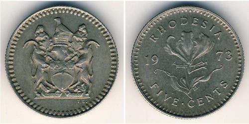 5 Cent Rodesia (1965 - 1979) Níquel/Cobre 