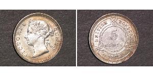 5 Cent British Honduras (1862-1981) Plata Victoria (1819 - 1901)