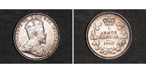 5 Cent Canadá Plata Eduardo VII (1841-1910)