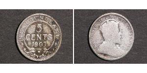 5 Cent Canadá Plata Eduardo VII (1841-1910)