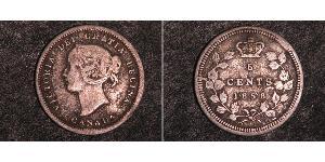 5 Cent Canadá Plata Victoria (1819 - 1901)