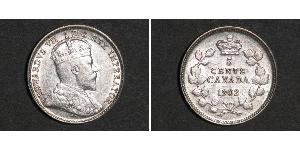 5 Cent Canadá Plata Eduardo VII (1841-1910)