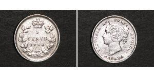 5 Cent Canadá Plata Victoria (1819 - 1901)