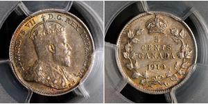 5 Cent Canadá Plata Eduardo VII (1841-1910)