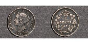 5 Cent Canadá Plata Victoria (1819 - 1901)