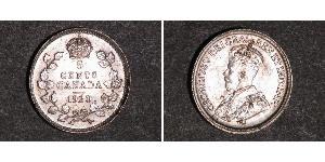 5 Cent Canadá Plata Jorge V (1865-1936)