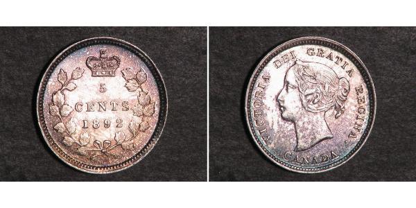 5 Cent Canadá Plata Victoria (1819 - 1901)