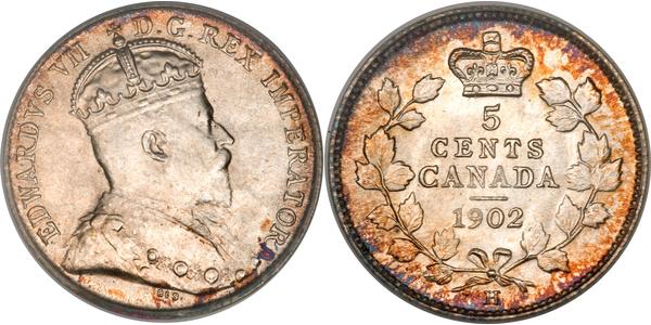 5 Cent Canadá Plata Eduardo VII (1841-1910)