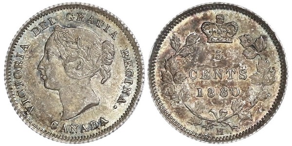 5 Cent Canadá Plata Victoria (1819 - 1901)