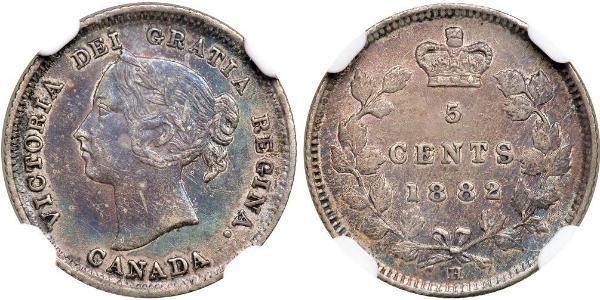 5 Cent Canadá Plata Victoria (1819 - 1901)