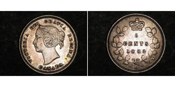 5 Cent Canadá Plata Victoria (1819 - 1901)