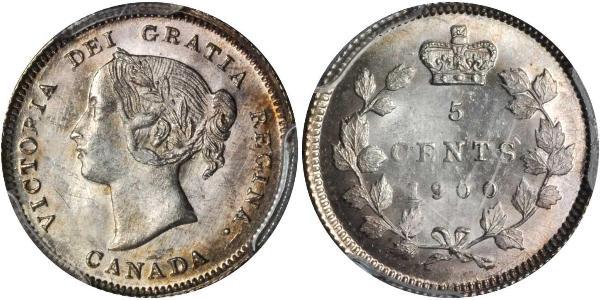 5 Cent Canadá Plata Victoria (1819 - 1901)
