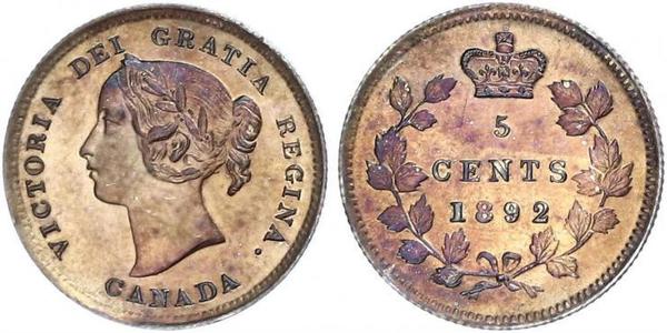 5 Cent Canadá Plata Victoria (1819 - 1901)