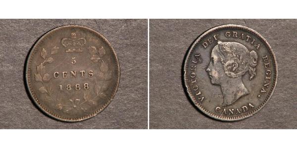 5 Cent Canadá Plata Victoria (1819 - 1901)