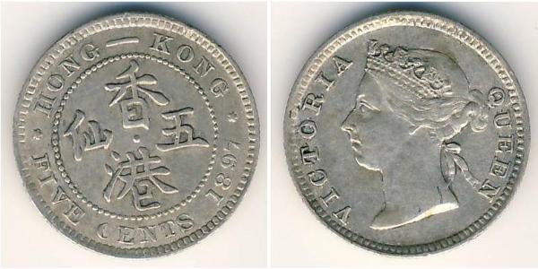 5 Cent Hongkong Silber Victoria (1819 - 1901)