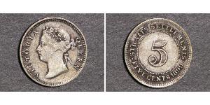 5 Cent Straits Settlements (1826 - 1946) Silber Victoria (1819 - 1901)