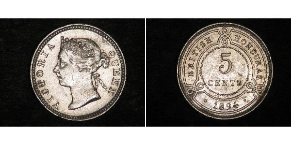 5 Cent British Honduras (1862-1981) Silver Victoria (1819 - 1901)