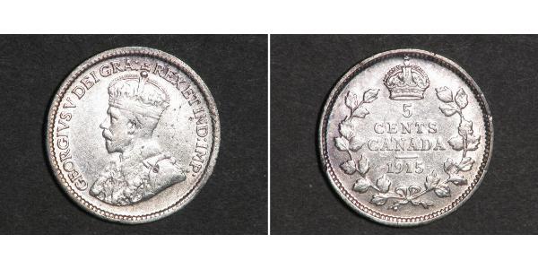 5 Cent Canada Silver George V of the United Kingdom (1865-1936)