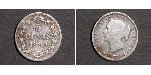 5 Cent Newfoundland and Labrador Silver Victoria (1819 - 1901)