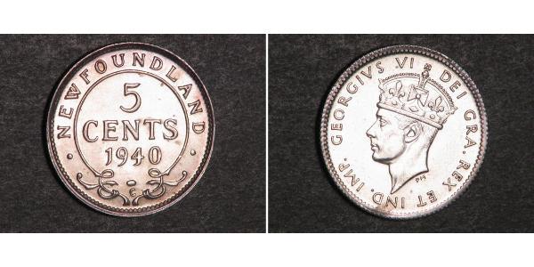 5 Cent Newfoundland and Labrador Silver George VI (1895-1952)