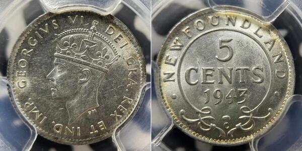 5 Cent Newfoundland and Labrador Silver George VI (1895-1952)