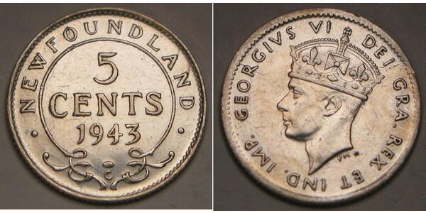 5 Cent Newfoundland and Labrador Silver George VI (1895-1952)