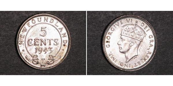 5 Cent Newfoundland and Labrador Silver George VI (1895-1952)