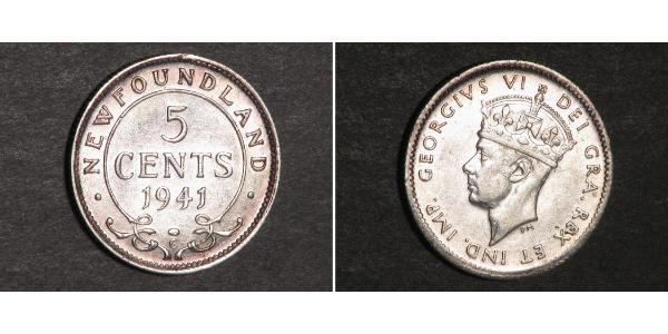5 Cent Newfoundland and Labrador Silver George VI (1895-1952)
