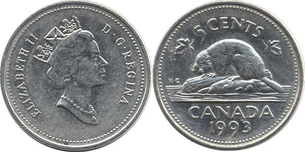 5 Cent Kanada Stahl Elizabeth II (1926-2022)