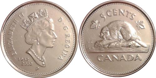 5 Cent 加拿大 Steel 伊丽莎白二世 (1926-2022)