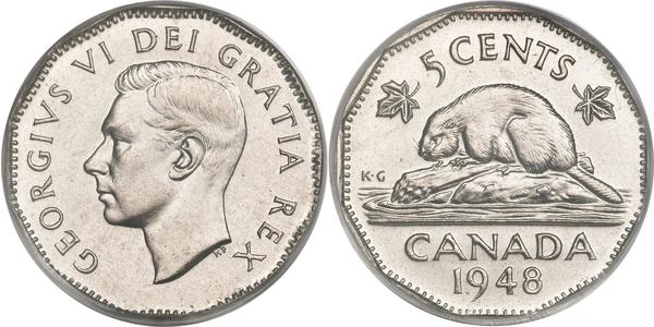 5 Cent Canada Steel/Nickel George VI (1895-1952)