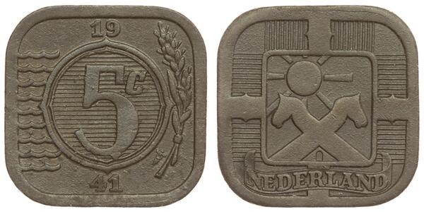 5 Cent 荷兰王国 Zinc 
