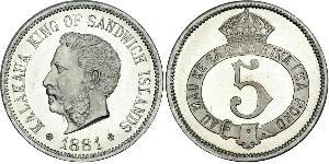 5 Cent Estados Unidos de América (1776 - )  Kalakaua