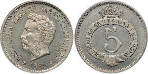 5 Cent USA (1776 - )  Kalākaua